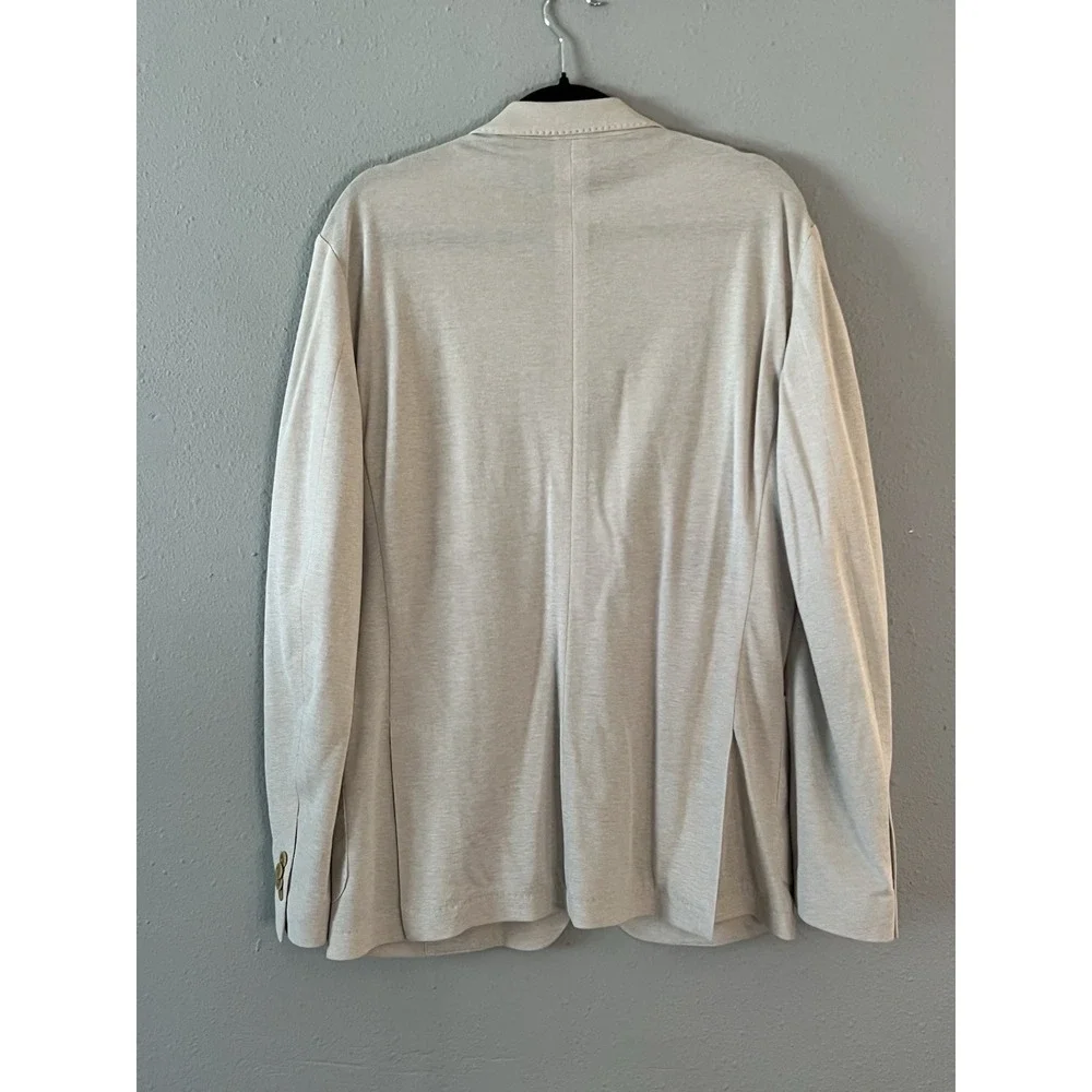 Michael Kors Mens 42R Beige Knit Sport Coat Blazer Two Button Lightweight Resort